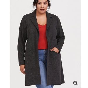 NWT TORRID Herringbone Longline Boyfriend Jacket